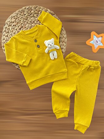 Murat Baby Neşeli Bebeklerimize Oyuncaklı Penye Takım Sarı