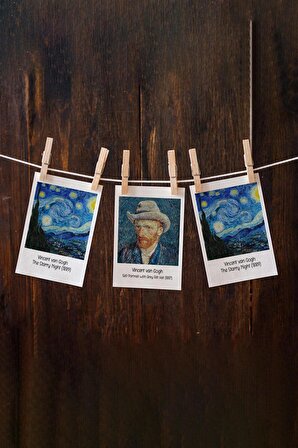 Vincent Van Gogh Tabloları 12 Adet Dekoratif Polo Kart - Sanatsal Poster Kartları