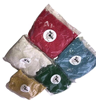 Renkli Dekoratif Kum Akvaryum Kumu Balık Kumu (5 Paket) Kalsit Silis Bahçe Dekor Saksı Terraryum Kum 3,5 Kg