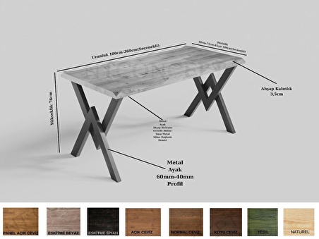 Ntconcept Rano Masif Ağaç Tel Sandalyeli Masa Takımı (85x85cm Masa  + 2 Sandalye)