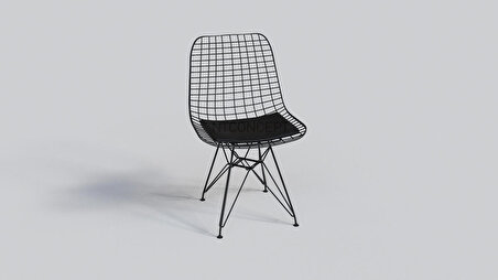 Ntconcept Rano Masif Ağaç Tel Sandalyeli Masa Takımı (75x150cm Masa  + 4 Sandalye)