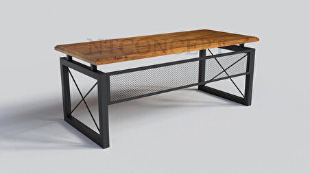 Ntconcept Mar Çalışma Masası Ahşap - Metal 85 x 140 cm Açık Ceviz - Siyah 