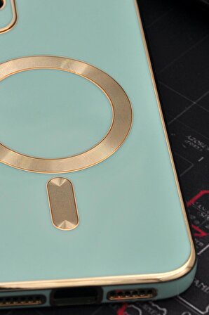 iPhone 11 Uyumlu MagSafe Özellikli Lens Korumalı Lazerli Renkli Kılıf Mint Yeşili