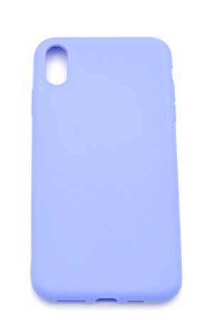 iPhone XR Uyumlu Düz Renk Esnek Yumuşak Silikon Kılıf  Rubber Açık Mor