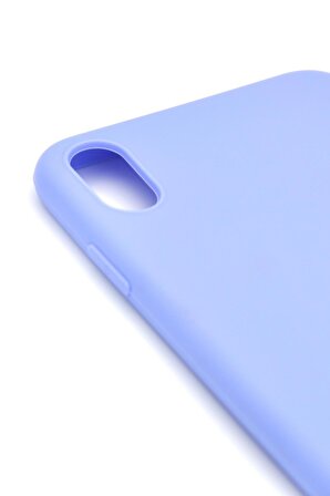 iPhone XR Uyumlu Düz Renk Esnek Yumuşak Silikon Kılıf  Rubber Açık Mor