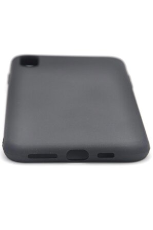 iPhone XS Max Uyumlu Düz Renk Esnek Yumuşak Silikon Kılıf  Rubber Siyah