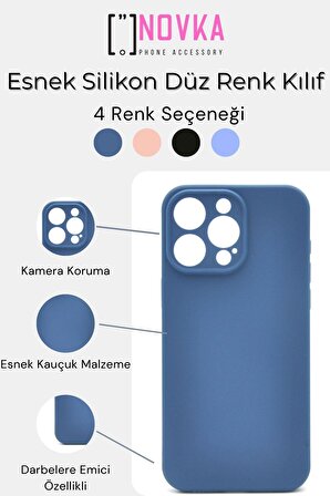 iPhone X Uyumlu Düz Renk Esnek Yumuşak Silikon Kılıf  Rubber Lacivert