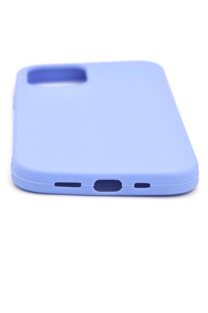 iPhone 12 Pro Max Uyumlu Düz Renk Esnek Yumuşak Silikon Kılıf  Rubber Açık Mor