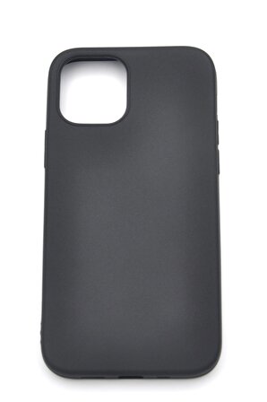 iPhone 12 Pro Max Uyumlu Düz Renk Esnek Yumuşak Silikon Kılıf  Rubber Siyah