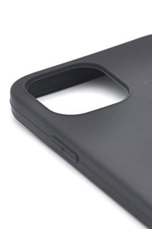 iPhone 12 Pro Uyumlu Düz Renk Esnek Yumuşak Silikon Kılıf  Rubber Siyah