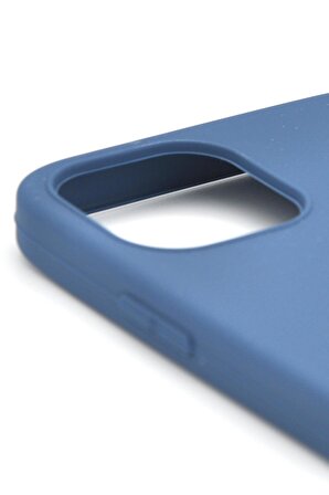 iPhone 12 Uyumlu Düz Renk Esnek Yumuşak Silikon Kılıf  Rubber İndigo Mavi