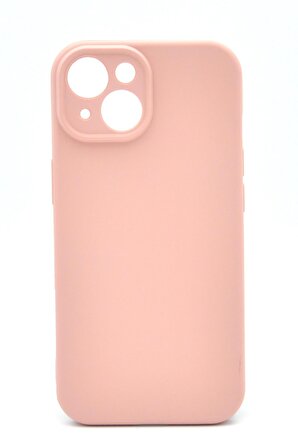 iPhone 14 Uyumlu Düz Renk Esnek Yumuşak Silikon Kılıf  Rubber Pembe