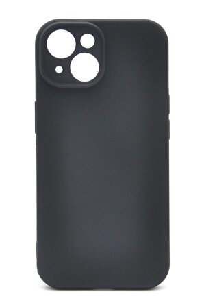 iPhone 15 Uyumlu Düz Renk Esnek Yumuşak Silikon Kılıf  Rubber Siyah