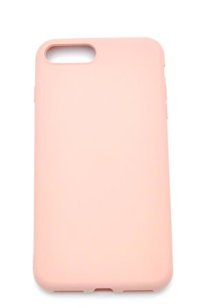 iPhone 7 Plus / 8 Plus Uyumlu Düz Renk Esnek Yumuşak Silikon Kılıf  Rubber Pembe