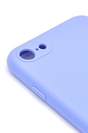 iPhone 7 / 8 Uyumlu Düz Renk Esnek Yumuşak Silikon Kılıf  Rubber Açık Mor