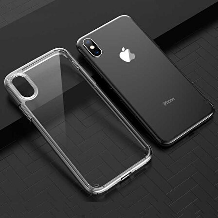 iPhone X Kılıf Şeffaf Sert TPU Silikon