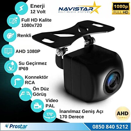 Navistar AHD 1080P Balıkgözü 170 Derece Geniş Açılı Araç Geri Görüş Kamerası