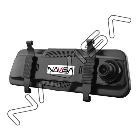 NAVISA Dikiz Aynası Tam Ekran Ön Kamera ve Araç İçi Kamera
