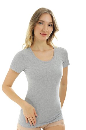 Almila Kısa Kollu U Yaka Slim Fit Kadın Body T-Shirt 2038