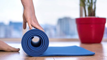 Kare Desenli Taşıma Askılı Pilates Minderi  Özel Seri 8 Mm Pilates  Yoga Matı 