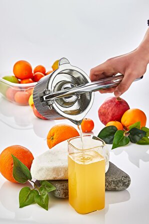 Nishev Döküm Paslanmaz Metal Sıkacak Limon Sıkacağı Portakal Narenciye Sıkıcı Pratik Mutfak Aleti