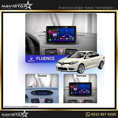 Fluence Kablosuz Carplay 2+32GB Android 13 Navigasyon Multimedya Sistemi