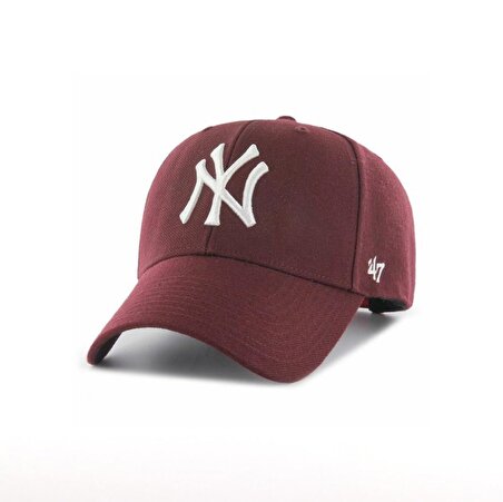Bordo NY Spor Şapka Unisex Arkası Cırtlı Ayarlanabilir