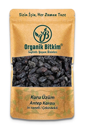 Organik Bitkim Antep Karası Üzüm Kurusu İri Boy Çekirdekli 250 gr