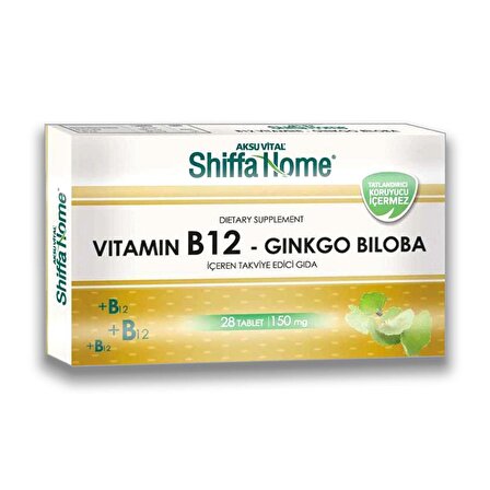 Aksuvital Shiffa Home Vitamin B12-Ginkgo Biloba 28 Tablet x 3 Adet