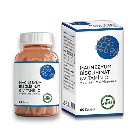 Anti Magnezyum Bisglisinat & Vitamin C 60 Kapsül