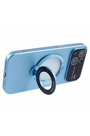 İphone 14 Pro Uyumlu Magsafe Kılıf Kamera Lens Korumalı Standlı Kapak