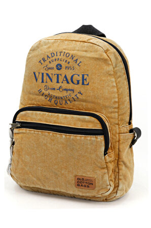 Old Cotton 5055 Rabel Antik Kiremit Kumaş Vintage Sırt Okul Seyahat 15 inç Laptop Tablet Çantası