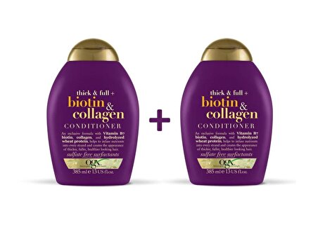 Ogx Biotin & Collagen Canlandırıcı Tüm Saç Tipleri İçin Sülfatsız Bakım Yapan Saç Kremi 2 x 385 ml