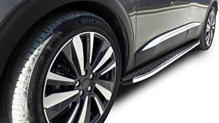 Omsa Line Hyundai Bayon Yan Basamak 2021 Sonrası Blackline Mat Alüminyum Alınlı Yan Koruma Basamak