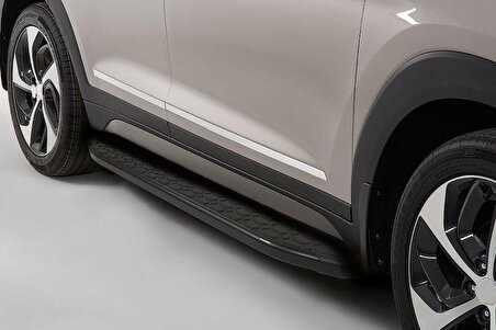 Omsa Line Land Rover Freelander Yan Basamak 2007-2014 Blackline Mat Siyah Alüminyum Alınlı Yan Koruma Basamak
