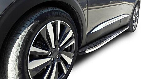 Omsa Line Range Rover Velar Yan Basamak 2017 Sonrası Blackline Mat Alüminyum Alınlı Yan Koruma Basamak