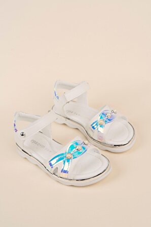 Termo Taban İnci Model Beyaz Kız Çocuk Sandalet