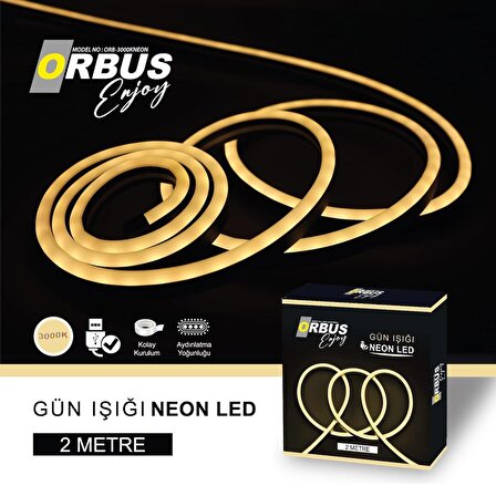 ORBUS Neon Şerit Led 3000K Gün Işığı 2 Metre USB'li
