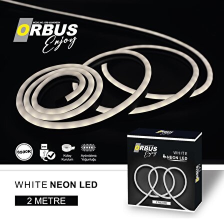 ORBUS Neon Şerit Led 6500K BEYAZ 2 Metre USB'li