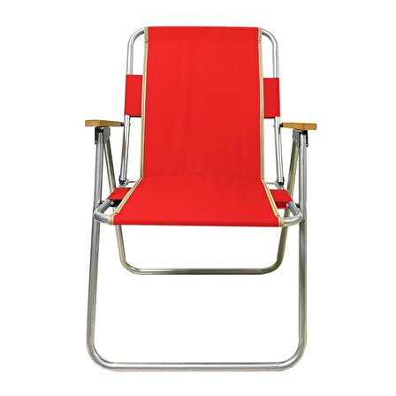 Orcamp Ahşap Kollu Katlanabilir Kamp Sandalyesi Kırmızı OUT2310