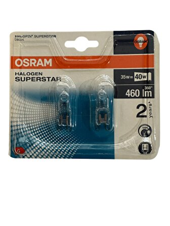 Osram Halopin Superstar 35W (40W) Sarı G9 Duy 2'Li Paket