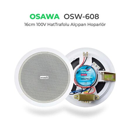 Osawa OSW 608 16 cm 100V 15W Hat Trafolu Alçıpan Hoparlör