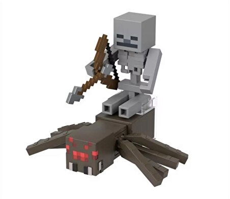Minecraft Skeleton Spider Jockey Deluxe iskelet örümcek Oyuncakları Figür Paketi 