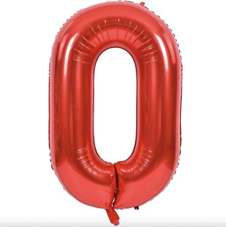 0 Rakamı folyo balon Kırmızı Renkli 80 cm Doğum günü Parti balonu 32 inch
