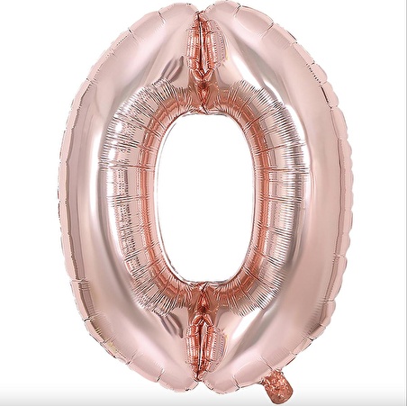 0 Rakamı folyo balon Rose Gold Renkli 100 cm Doğum günü Parti balonu 40 inch