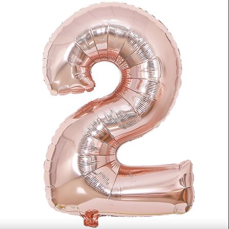 2 Rakamı folyo balon Rose Gold Renkli 100 cm Doğum günü Parti balonu 40 inch
