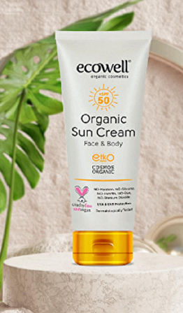 Ecowell Organik & Vegan Güneş Kremi 50 Spf (İlaç Saklama Kutusu Hediye)