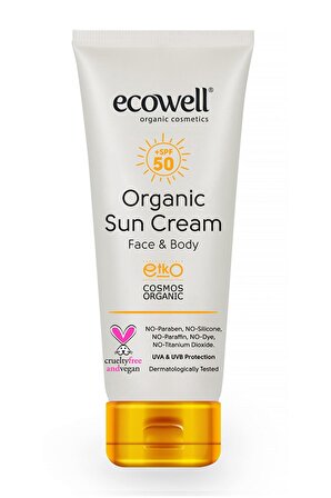 Ecowell Organik & Vegan Güneş Kremi 50 Spf (İlaç Saklama Kutusu Hediye)