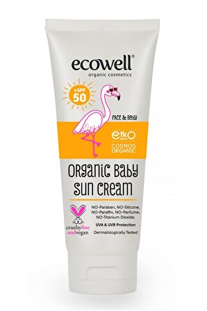 Ecowell Organik & Vegan Bebek Güneş Kremi 50 Spf / 110 gr  (İlaç Saklama Kutusu Hediye)