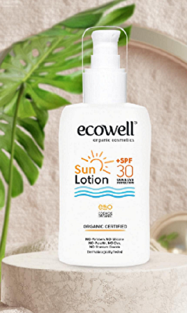 Ecowell Organik & Vegan Güneş Losyonu 30 Spf 150 ml (İlaç Saklama Kutusu Hediye)